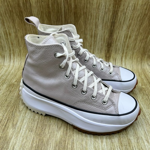 Converse Shoes - Converse Run Star Hike Hi Women's 7.5 Smoke Pink Leather Shoes Sneakers 169242C